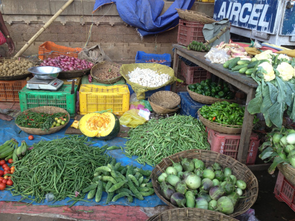 Roadside vegetable stand near Bhubaneshwar